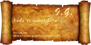 Iván Gusztáv névjegykártya